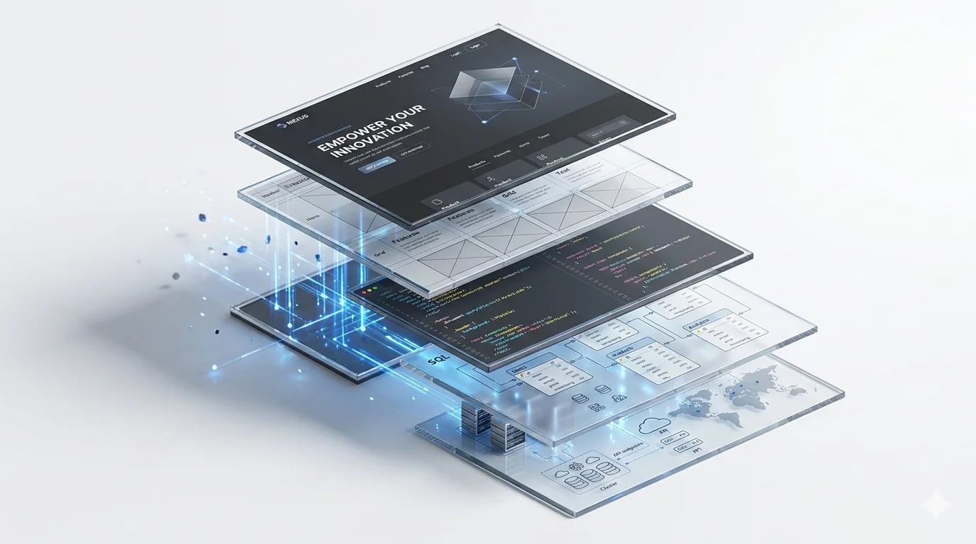 Architecture en couches - Blueprint isométrique